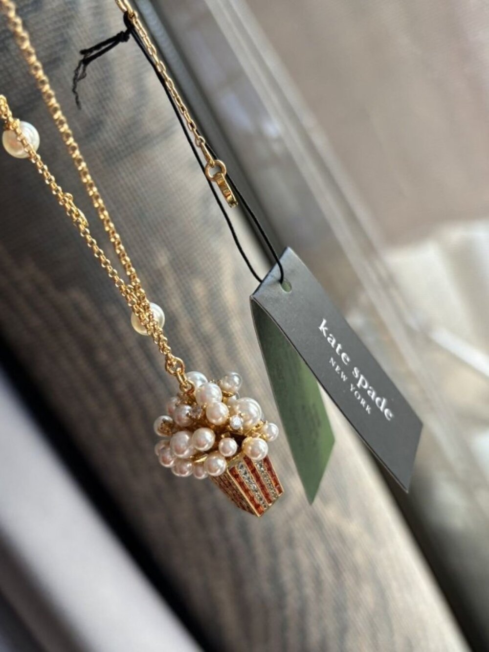 Kate Spade Women's Three-Dimensional Pearl Popcorn Pendant Necklace - Picture 7 of 7